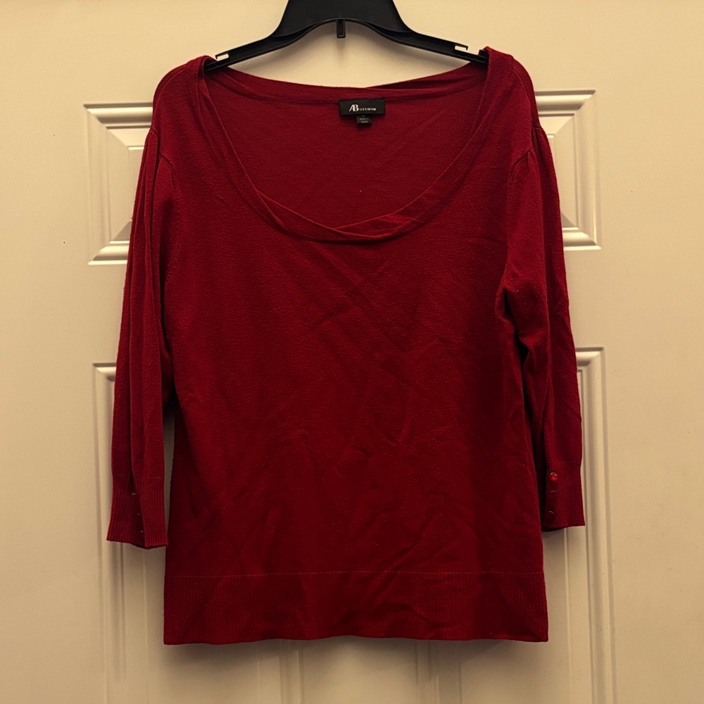 AB Studio Vibrant Red Knit sweater size xl